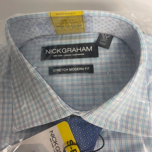 Nick Graham Men’s Dress Shirt & Tie Set Light Blue 14-15 32/33 Modern Fit NWT - Picture 11 of 12